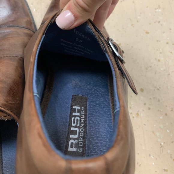 MENS Rush Gordon Rush Brown Leather Loafers - Picture 3 of 7